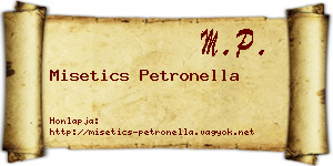 Misetics Petronella névjegykártya